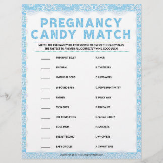 Pregnancy Candy Match [Luxury Lace [blau] Briefbogen