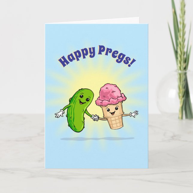 Pregnancy Congratulations - Pickles & Ice Cream Karte (Vorderseite)