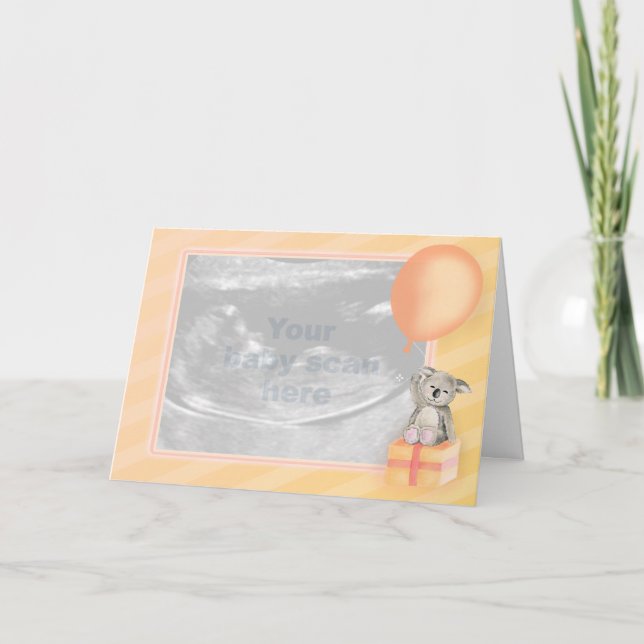 Pregnancy Faire-part orange koala carte de voeux (Devant)