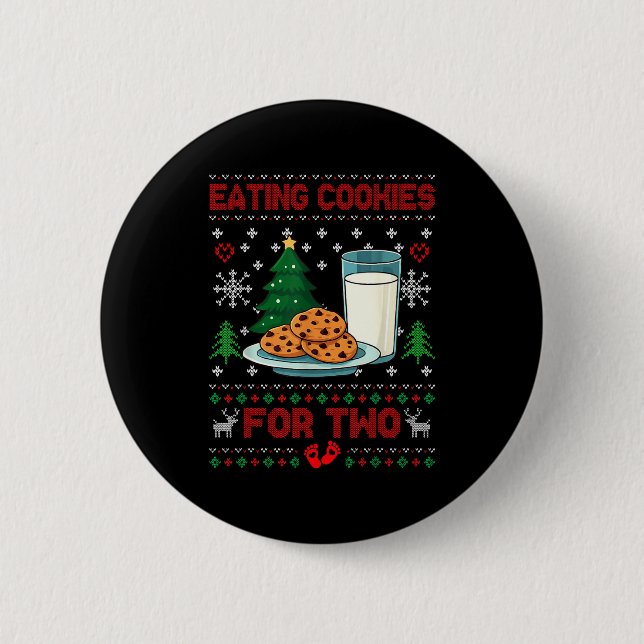 Pregnancy New Mom Baby Pregnant Christmas Couples  Button (Vorderseite)