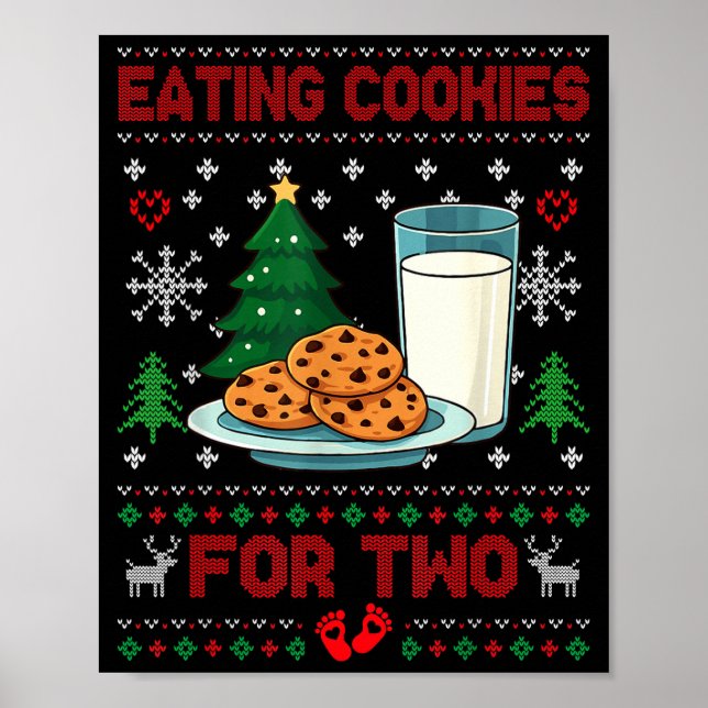 Pregnancy New Mom Baby Pregnant Christmas Couples  Poster (Vorne)