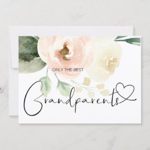 Pregnancy Reveal Großeltern New Baby Pink Floral Karte