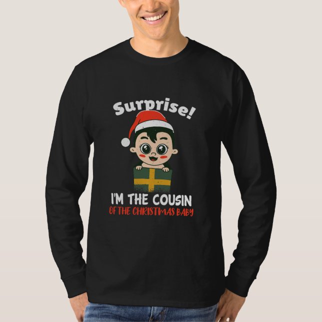 Pregnancy Reveal Überraschung Weihnachtsjugendberi T-Shirt (Vorderseite)