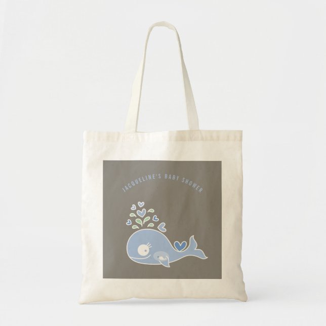 Pregnant Blue Mommy Whale Boy Baby Shooting Bag Tragetasche (Vorne)