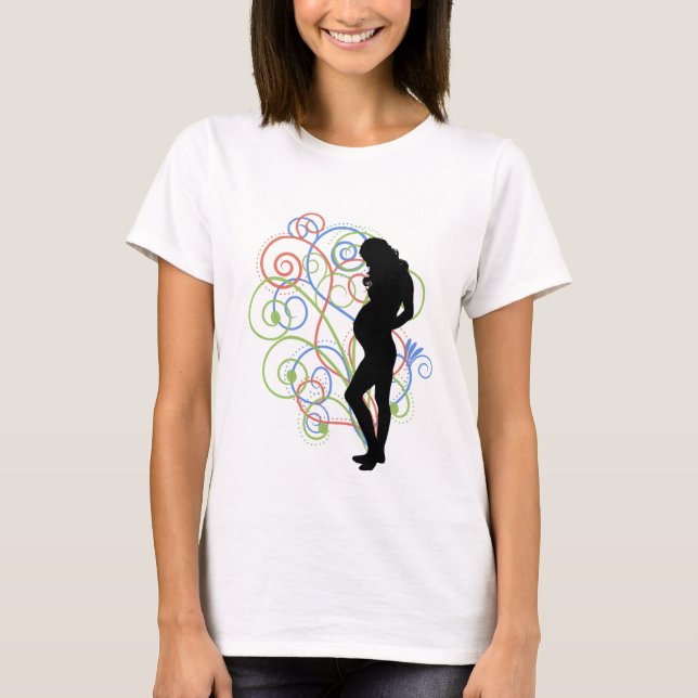 Pregnant/Swirlies Stört T-Shirt (Vorderseite)