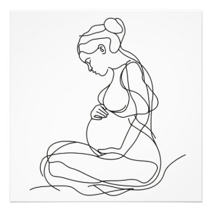 Pregnant Woman Line Art Fotodruck