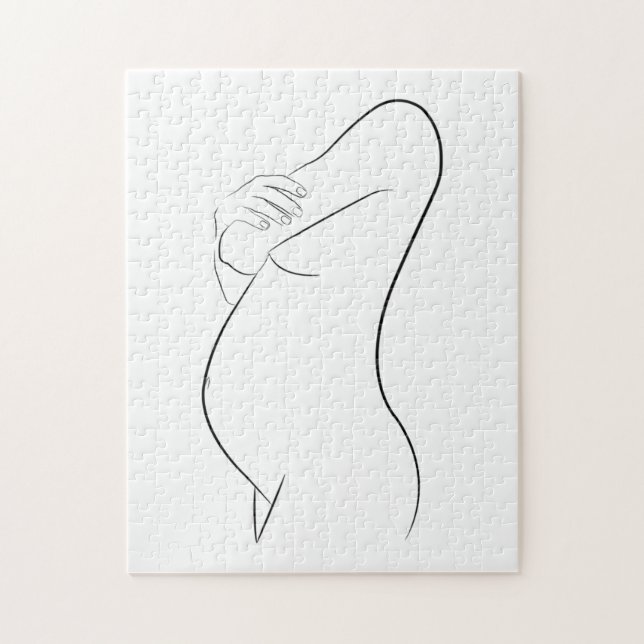 Pregnant Woman Line Art Modern Minimalist Stylish (Vertikal)