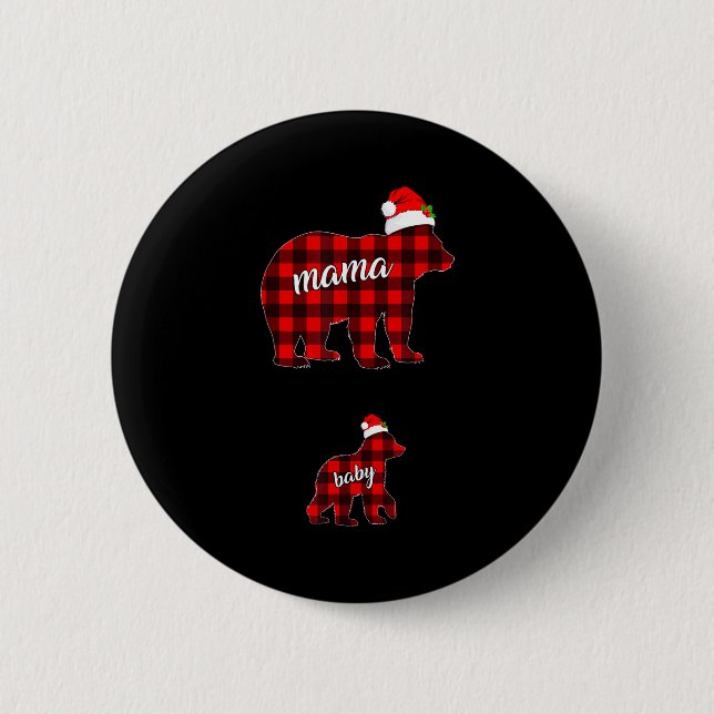 Pregnant Women Mom Mama Bear Pregnancy Christmas P Button (Vorderseite)
