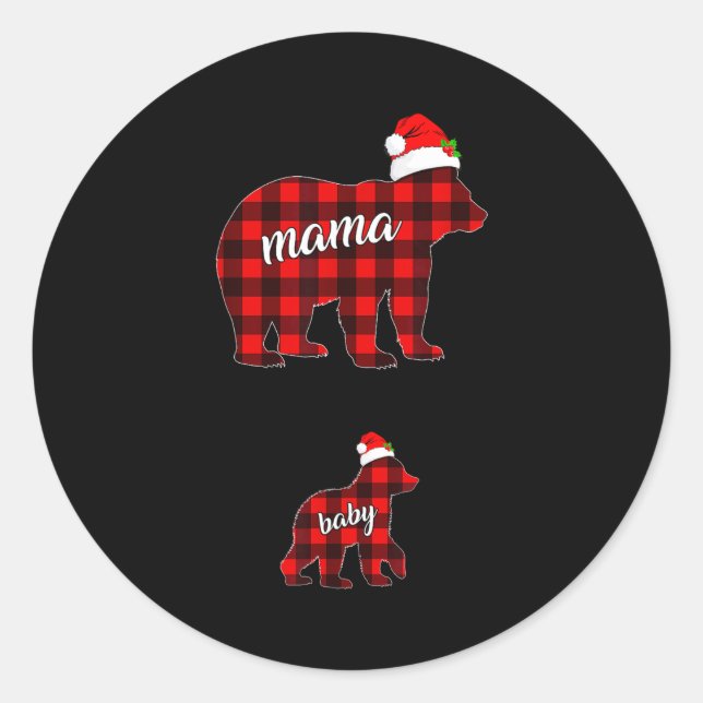 Pregnant Women Mom Mama Bear Pregnancy Christmas P Runder Aufkleber (Vorderseite)