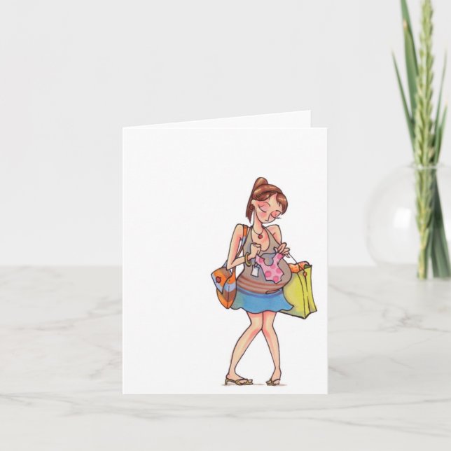 Pregnant Women Shopping Notecard Karte (Vorderseite)