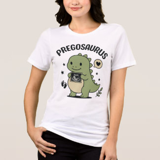 Pregosaurus Schwangerschafts-Mama-Dino-Geschenk Tri-Blend Shirt