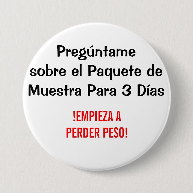Pregúntame sobre el Paquete de Muestra Para 3 dias Button (Vorderseite)