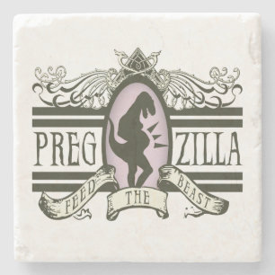 Pregzilla füttern das Tier Steinuntersetzer