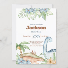 Prehistoric Animals Birthday Invitation Einladung