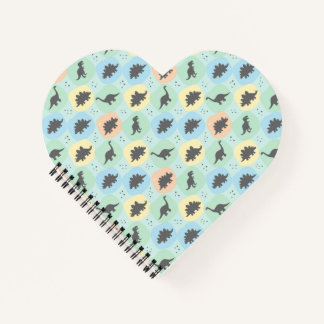 Prehistoric Dinosaur Silhouette Seamless Pattern Notizbuch