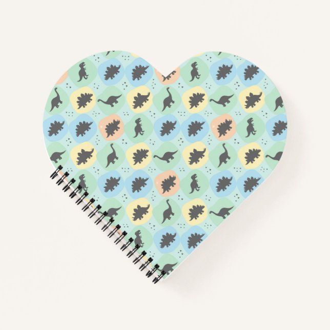 Prehistoric Dinosaur Silhouette Seamless Pattern Notizbuch (Vorderseite)