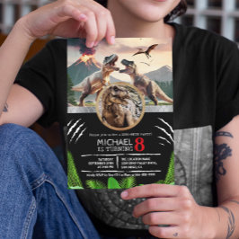 Prehistoric Dinosaur T-rex Birthday Party Einladung