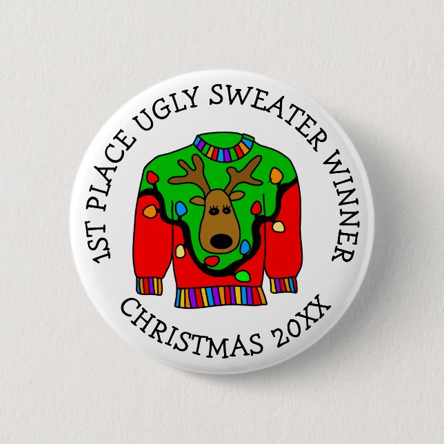 Preis für den 1. Platz Gewinner des Ugly Sweater W Button (Vorderseite)