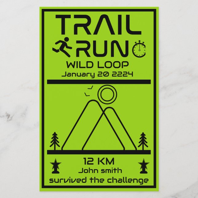 Preis für den Wettbewerb "Trail Run" (Vorderseite)