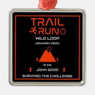 Preis für den Wettbewerb "Trail Run" Ornament Aus Metall