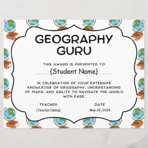 Preis für die Anerkennung von Geografie-Guru-Stude