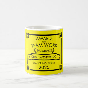 Preis für die Arbeit des Unternehmensteams Kaffeetasse