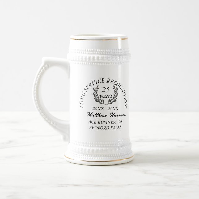 Preis für die Erkennung von langer Dienstzeit. Per Bierglas (Links)