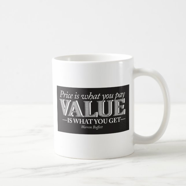 Preis ist, was Sie paginieren - Weiß auf Schwarzem Kaffeetasse (Rechts)