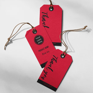 Preis-Tag Stilvolle Red & Black Small Business Geschenkanhänger