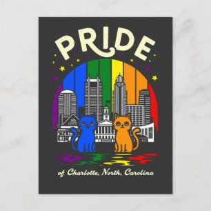 Preis von Charlotte City North Carolina Regenbogen Postkarte
