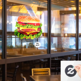 Preisanpassung für doppelte Cheeseburger Deluxe Ad Fensteraufkleber
