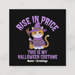 Preisanstieg Lustiges Halloween-Kostenume Hexenkat Quadratische Visitenkarte