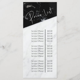 Preise für den Salon aus schwarzem und weißem Marm Menükarte