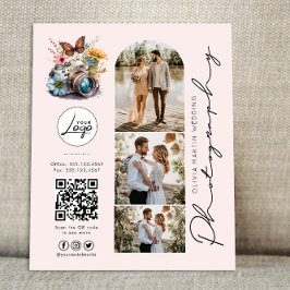 Preise für moderne Blush-Hochzeitfotografie Flyer