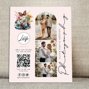 Preise für moderne Blush-Hochzeitfotografie Flyer