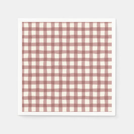 Preiselbeer-Gingham-Rot-Maroon Serviette