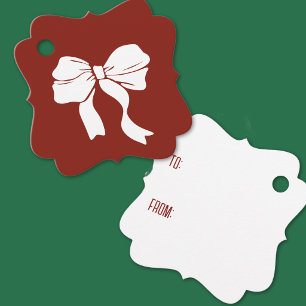 Preiselbeere mit weißer Schleife Grafik An Für Geschenkanhänger
