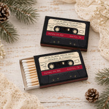 Preiselbeerrote Retro-Kassette Tape Hochzeitsgunst