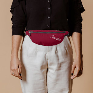Preiselbeerrote stilisierte Brautjungfer-Name Bauchtasche