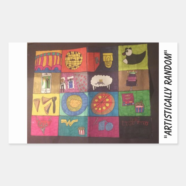 Preisgekrönter Rechteckaufkleber für Collage Panel Rechteckiger Aufkleber (Vorderseite)