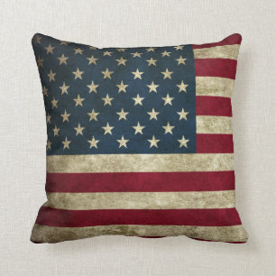 Preisgekröntes Vintage-US-Flaggenkissen Kissen