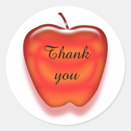 Preisgünstige Bright Red Apple Danke, dass Sie Leh Runder Aufkleber