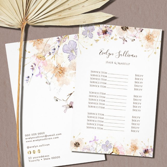 Preisliste der getrockneten Wildblumen Flyer (Von Creator hochgeladen)