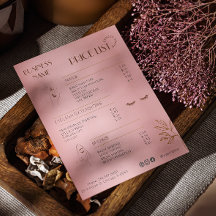 Preisliste des Esthetician Rose Gold Social Media