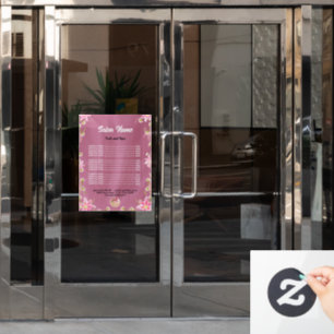 Preisliste des Nagelstudios Chic Beauty Fensteraufkleber