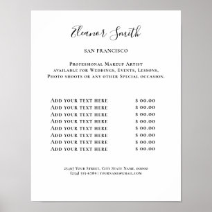 Preisliste des Vintage Beauty Salons Poster