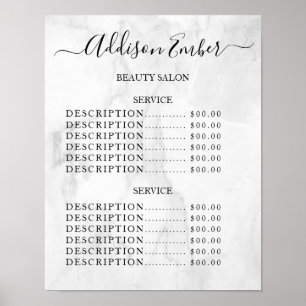 Preisliste des Vintage Beauty Salons Poster