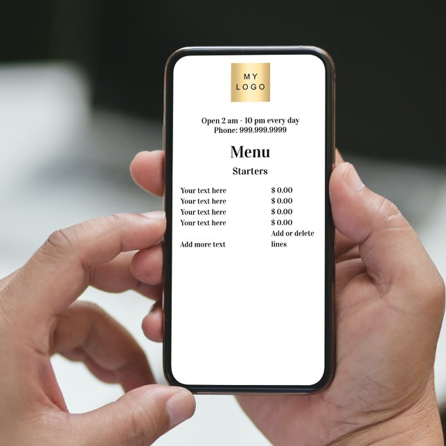 Preisliste Firmenlogo einfache weiße Karte (Von Creator hochgeladen)