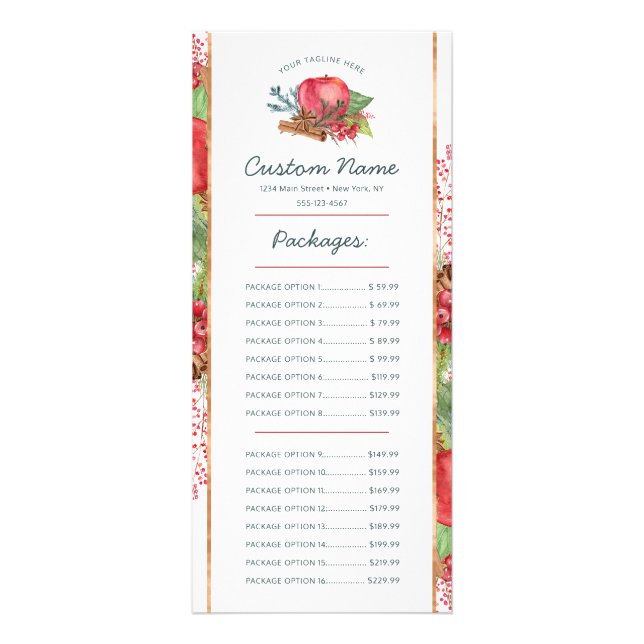 Preisliste für Apple Zimon Herbst oder Winter Werbekarte (Vorne)