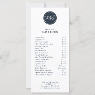 Preisliste für Beauty Salon Services